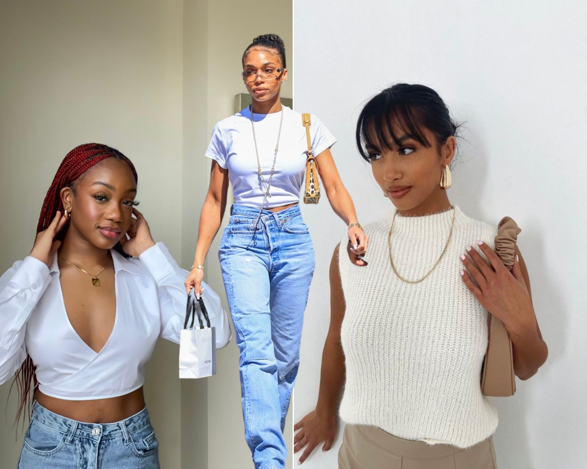 How to style basics with gold jewelry * TikTok & Pinterest approved*