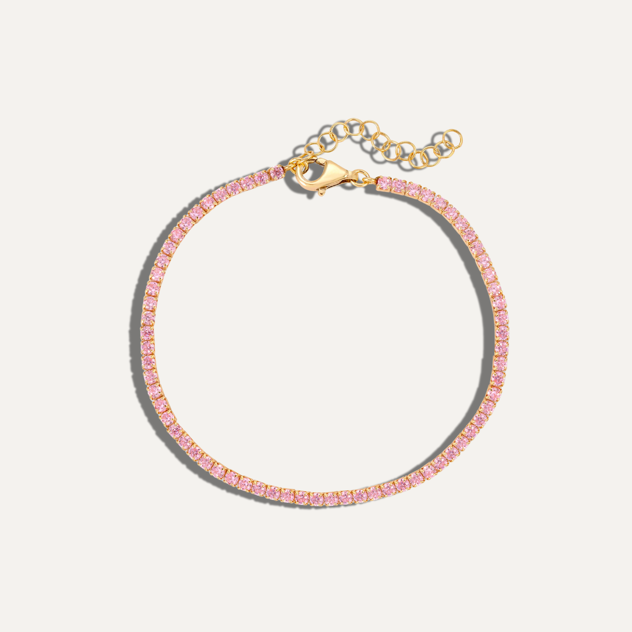 Pink Adjustable Tennis Bracelet