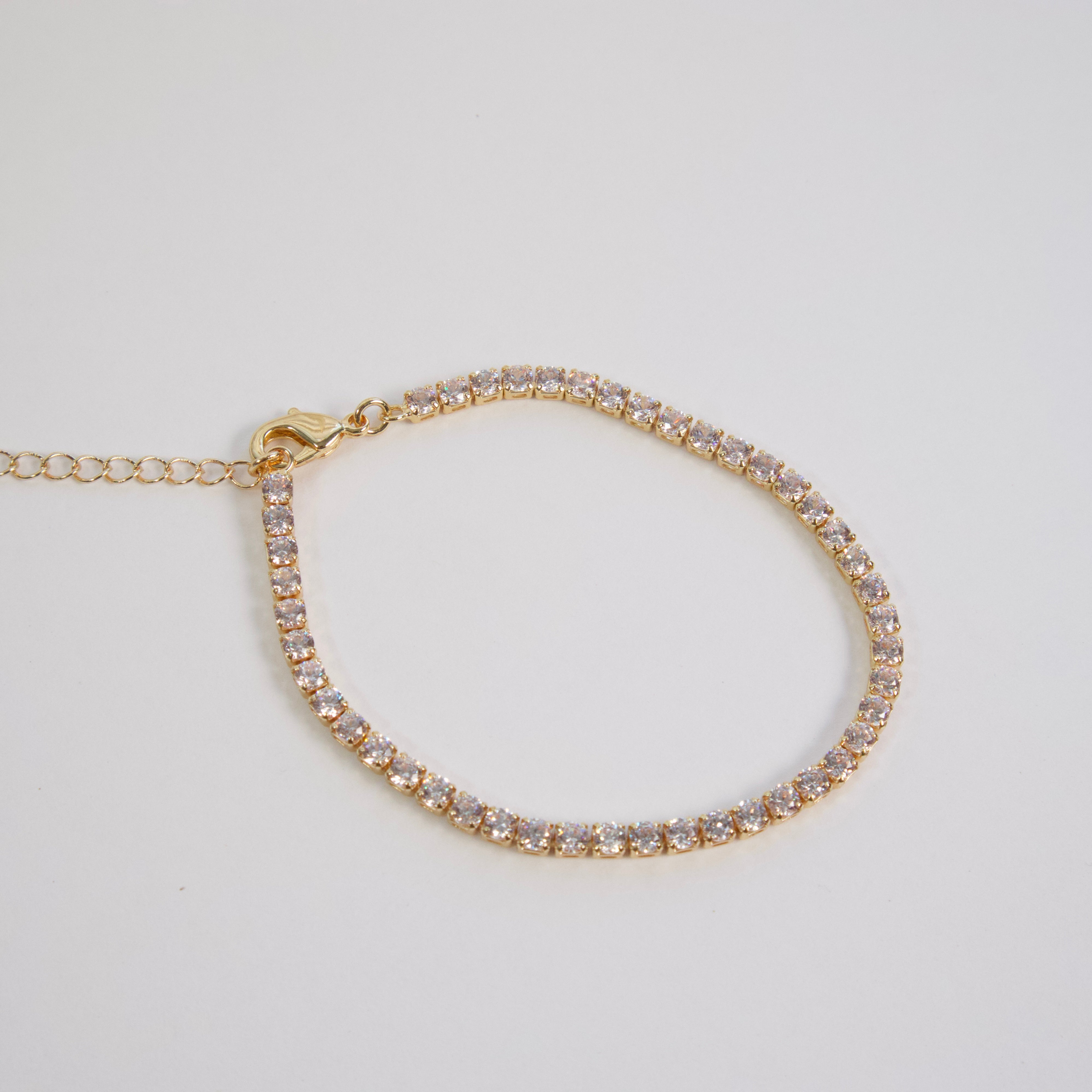 Cubic zirconia Gold Filled Tennis Bracelet