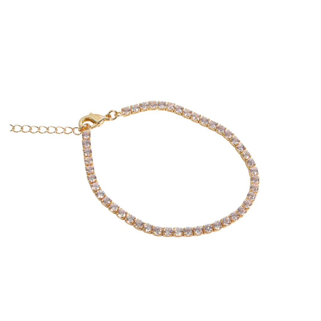 Cubic zirconia Gold Filled Tennis Bracelet